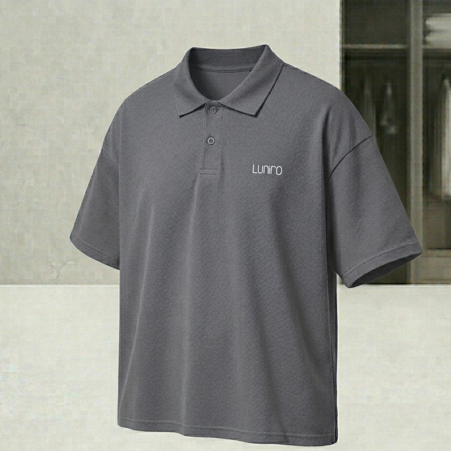Oversized Black Polo Shirt