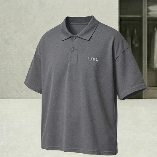 Oversized Black Polo Shirt
