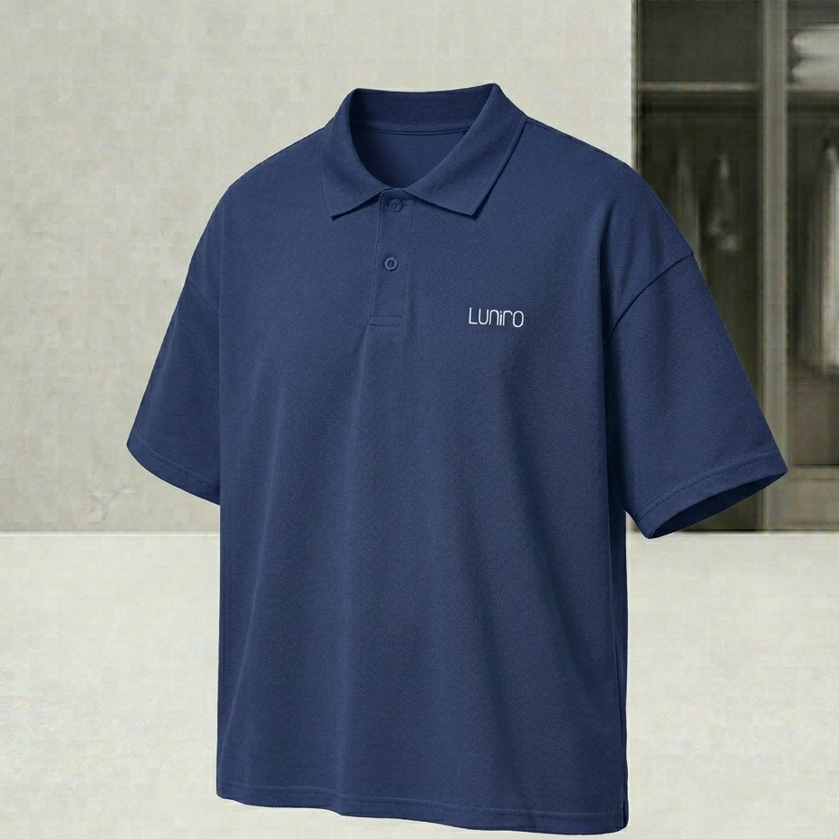 Oversized Black Polo Shirt